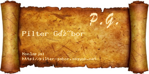 Pilter Gábor névjegykártya